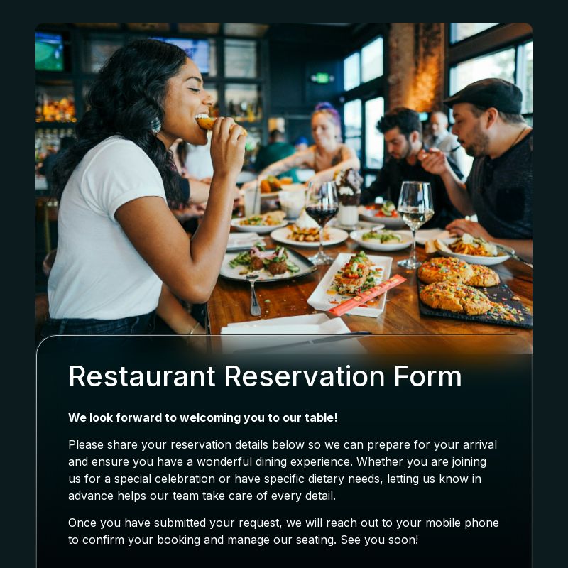 Restaurant Booking Form